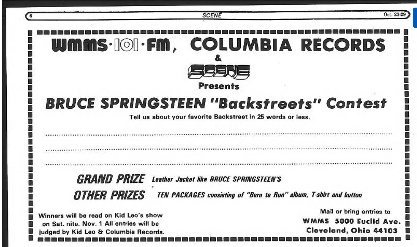 On Cleveland & Bruce Springsteen in the mid-70s