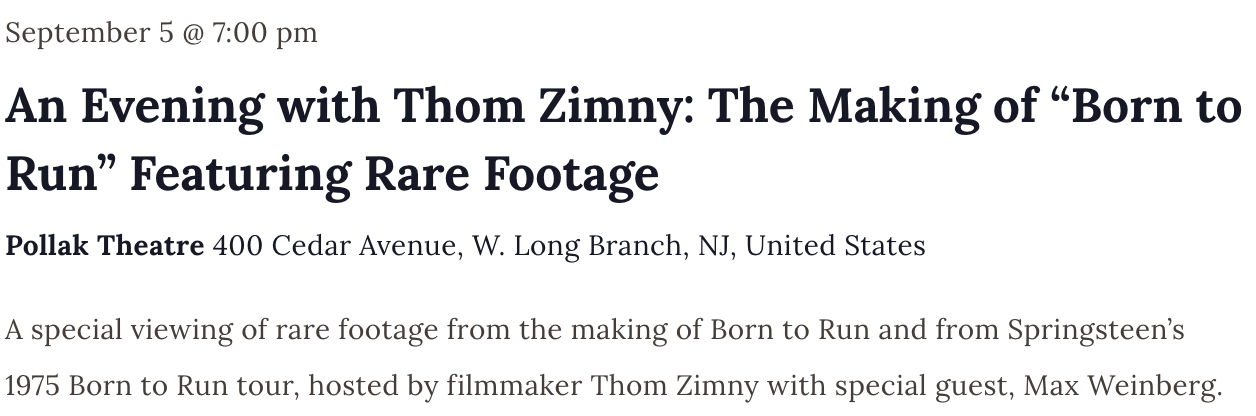 "Tonight in Jungleland" : Thom Zimny Takes Us Into the Vaults